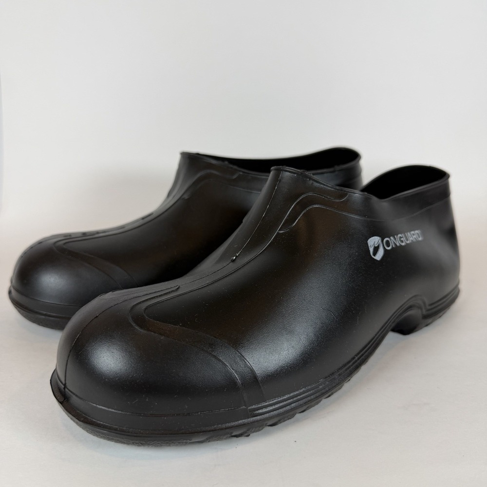 Onguard 86010 Black 4 inch PVC Waterproof Overshoes Cleated Sole Mens Medium MD